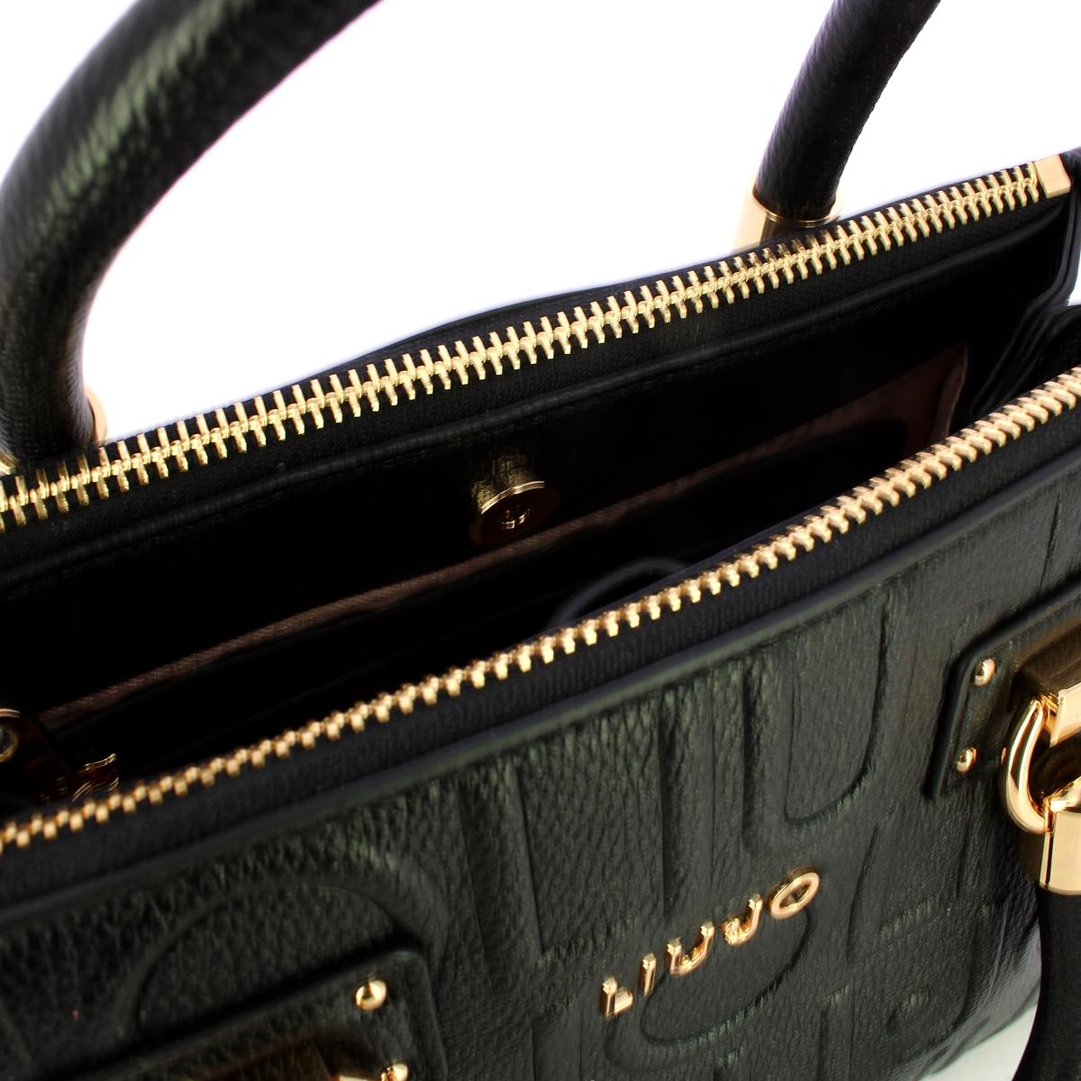 Liu Jo Borsa a mano Small Manhattan logo embossed Black - 5