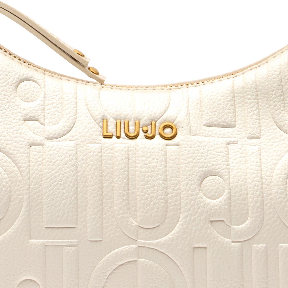 Liu Jo Tracollina hobo piccola con logo Cream - 3