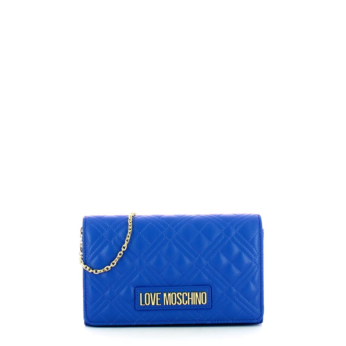 Love Moschino Clutch Shiny Quilted Zaffiro - 1
