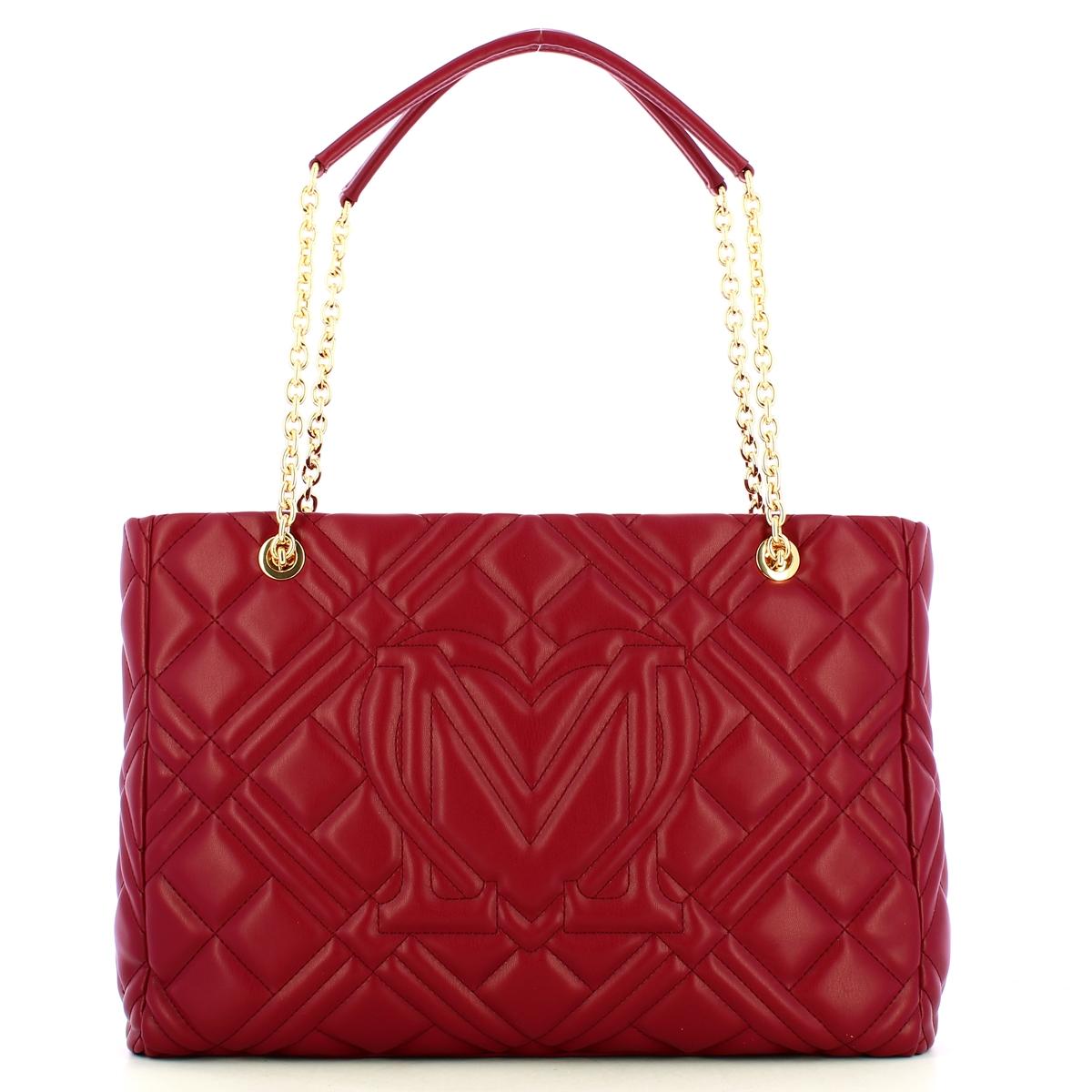 Love Moschino Borsa a spalla Geometric Quilted Vino - 3