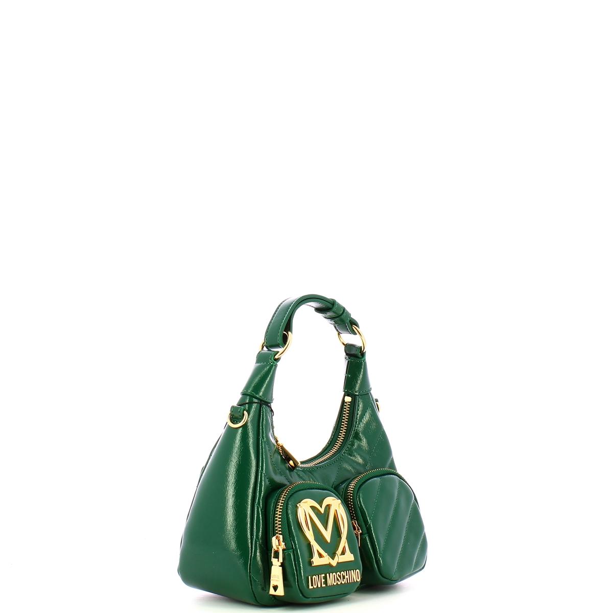 Love Moschino Sottospalla Quilted Obliquo Verde - 2
