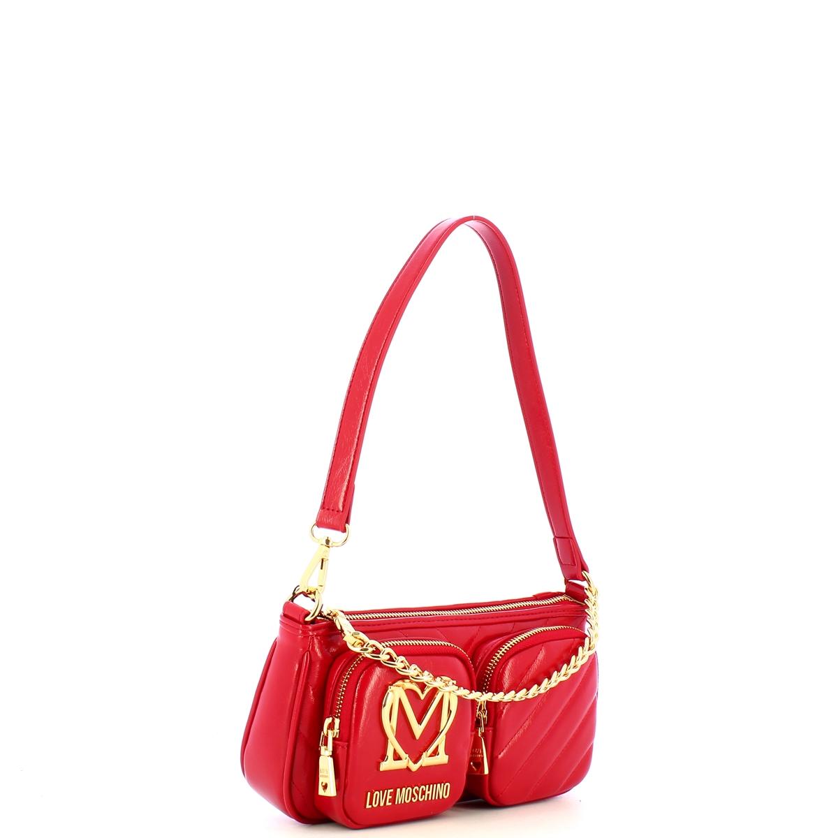 Love Moschino Sottospalla Quilted Obliquo Rosso - 2
