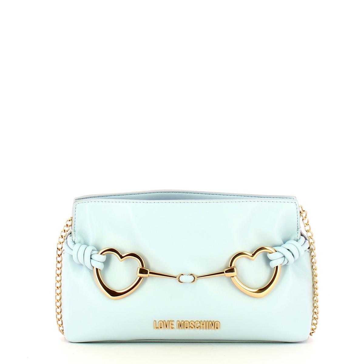 Love Moschino Clutch Laminata Hearts Cielo - 1