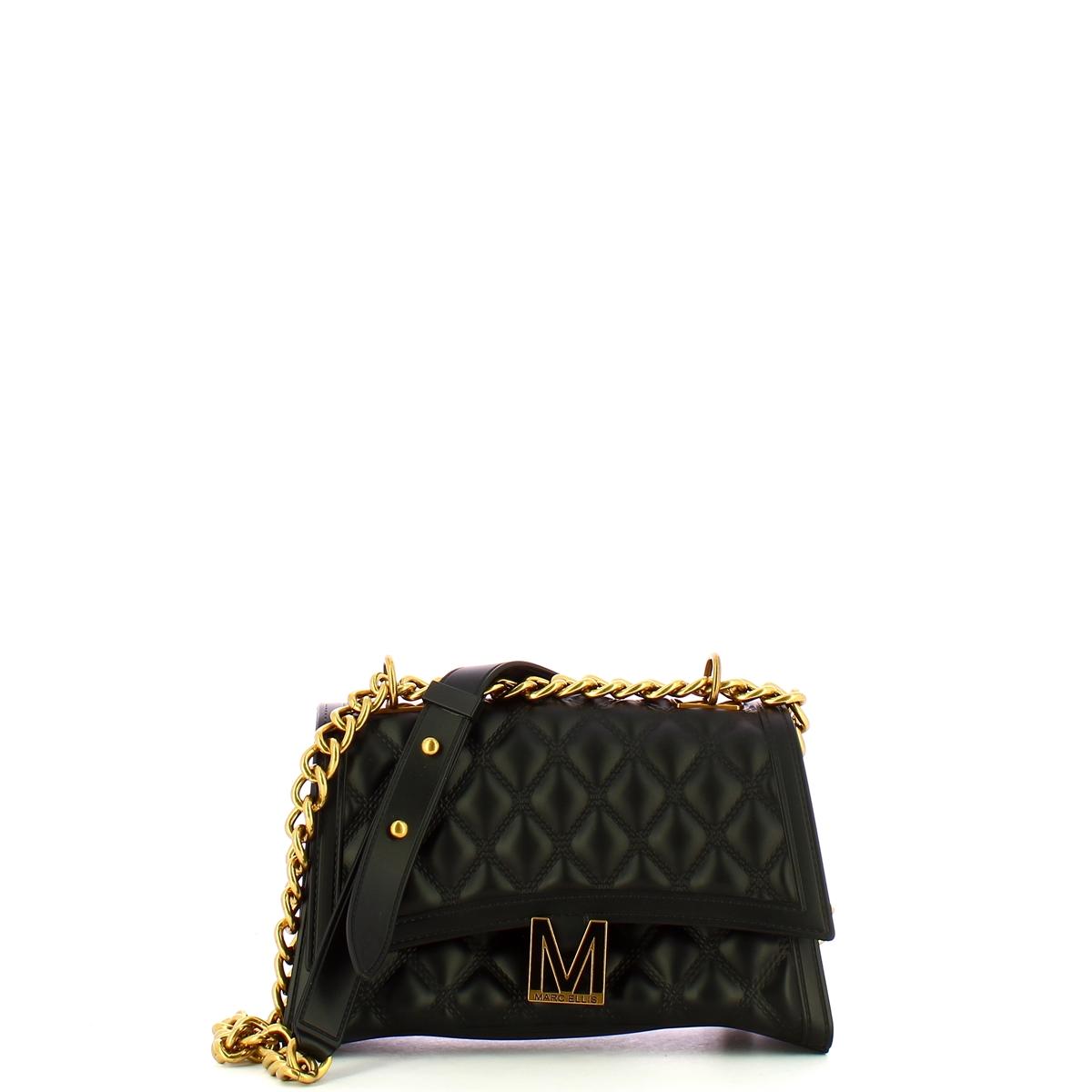 Marc Ellis Borsa Flat Rhombus M Black Light Ottone - 1