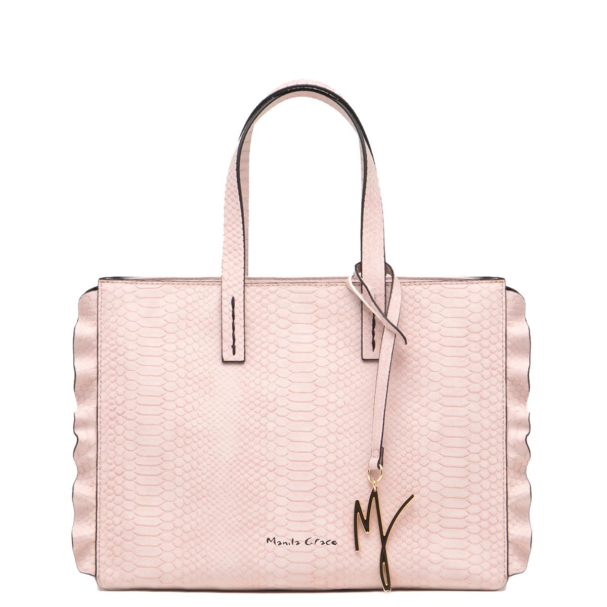 Manila Grace Borsa a mano Daisy Medium Pitonata - 1