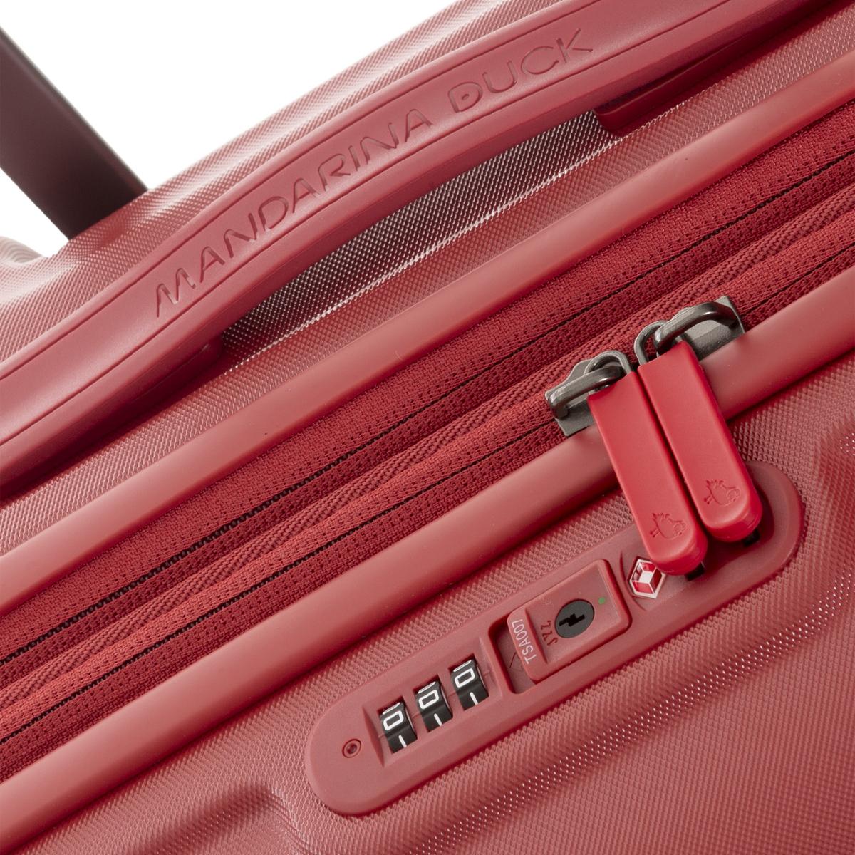 Mandarina Duck Trolley Grande Espandibile 75 cm LOGODUCK + Mineral Red - 4