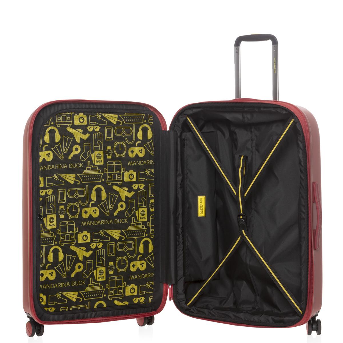 Mandarina Duck Trolley Grande Espandibile 75 cm LOGODUCK + Mineral Red - 5