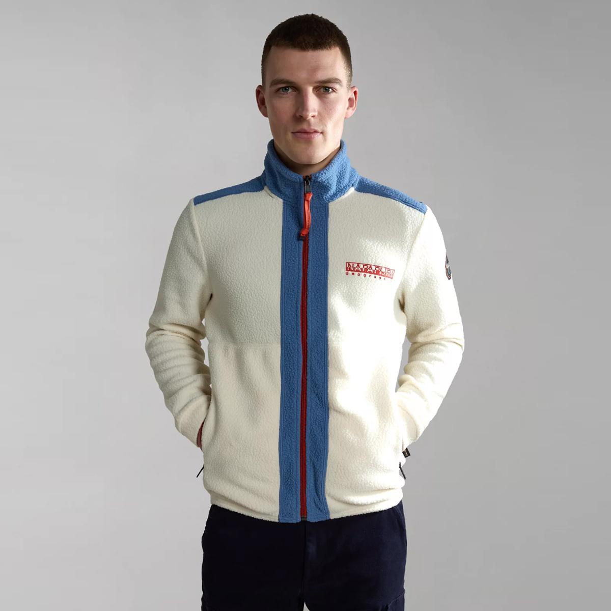 Napapijri Felpa con zip Anderby Whitecap Gray - 3