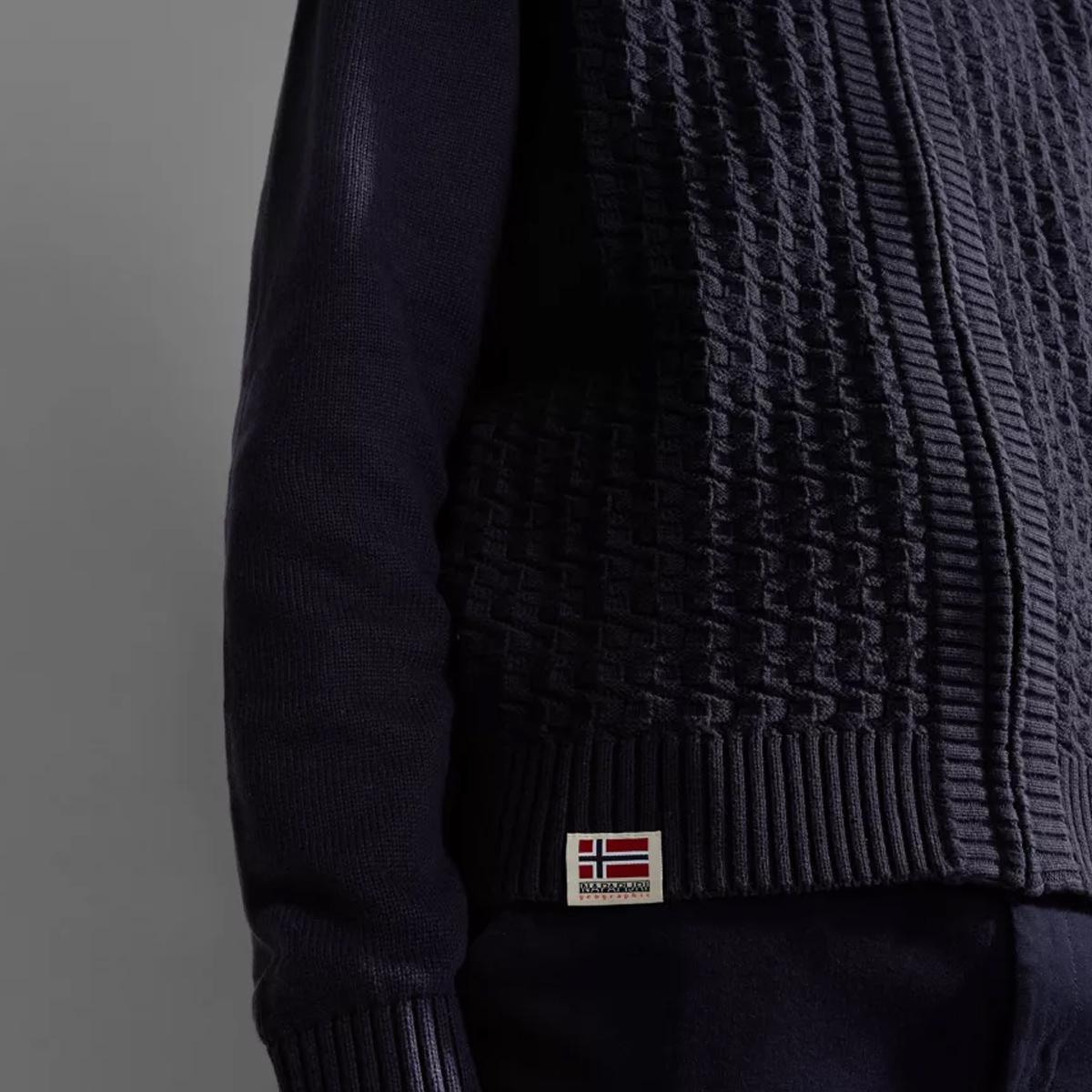 Napapijri Maglione con zip Trondheim Blu Marine - 6