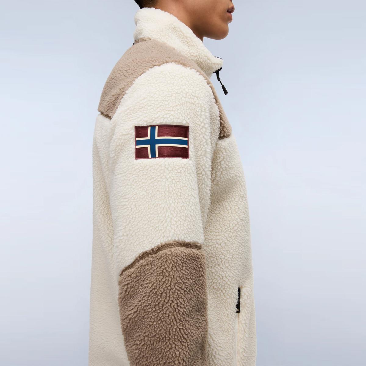 Napapijri Felpa in pile Yupik Multicolour MQZ Natural - 7