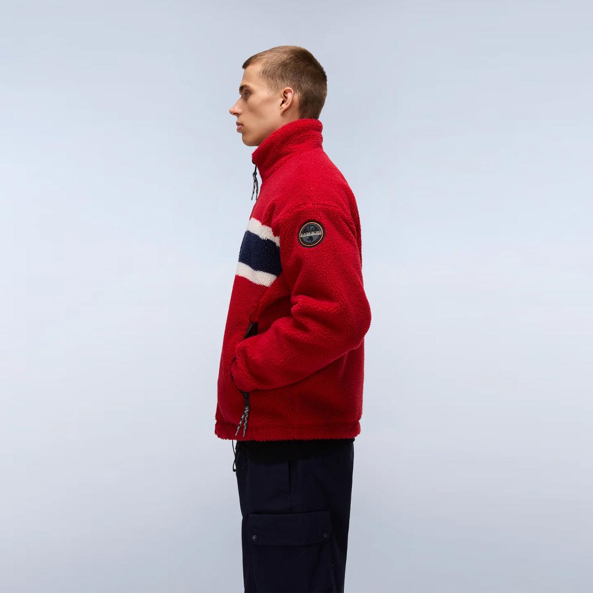 Napapijri Felpa in pile Fiemme Medium Red - 5