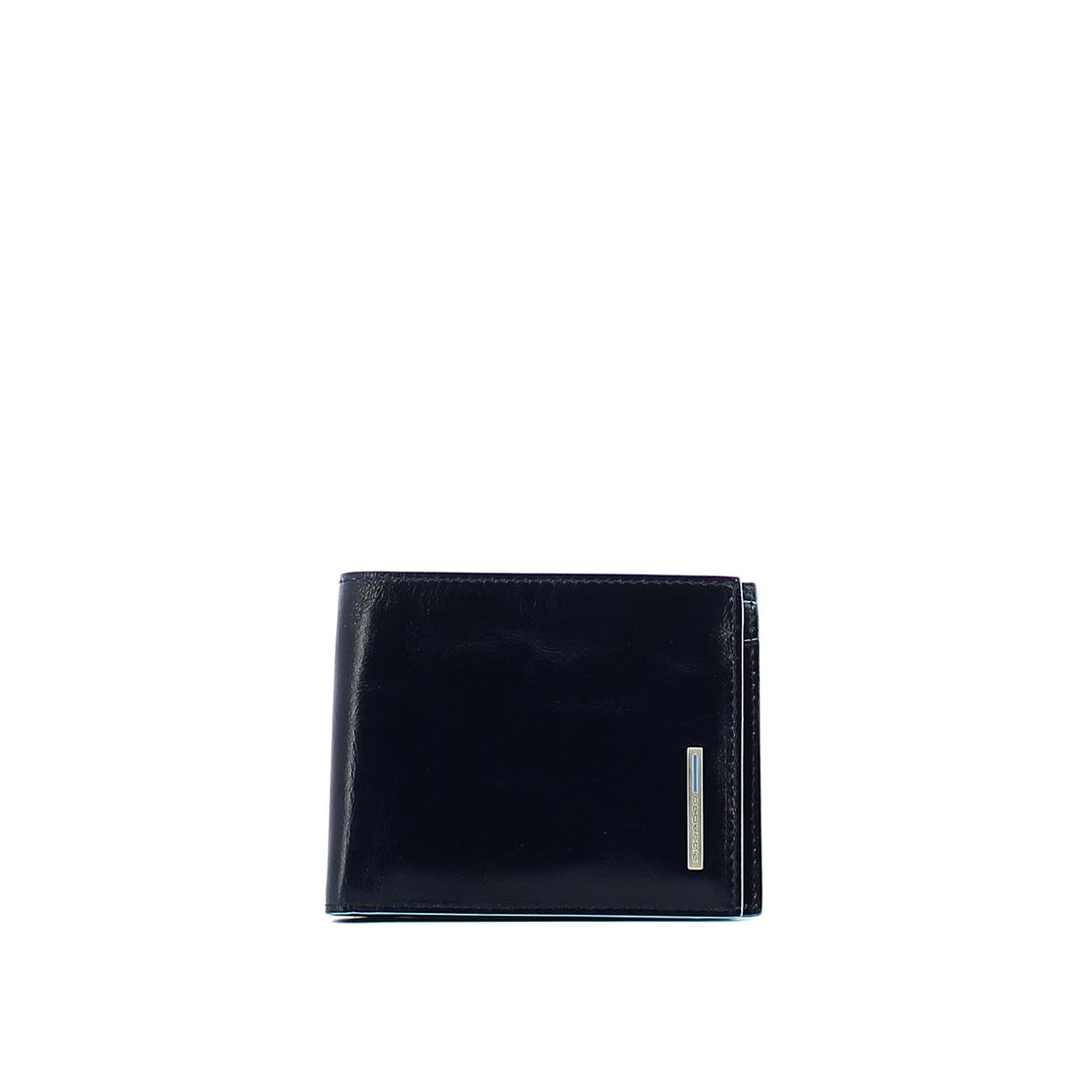 Men wallet with coin pouch Blue Square