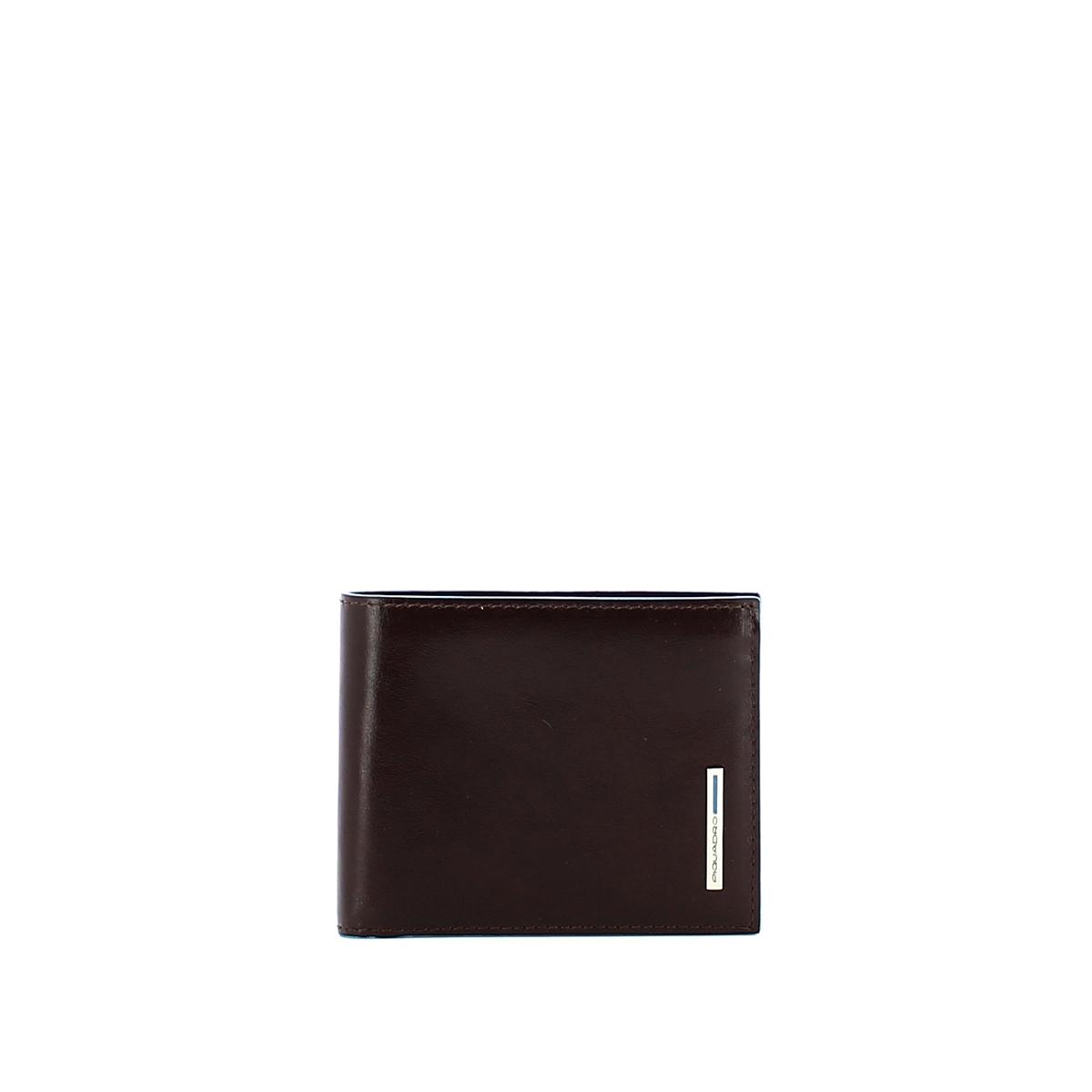 Men wallet with coin pouch Blue Square