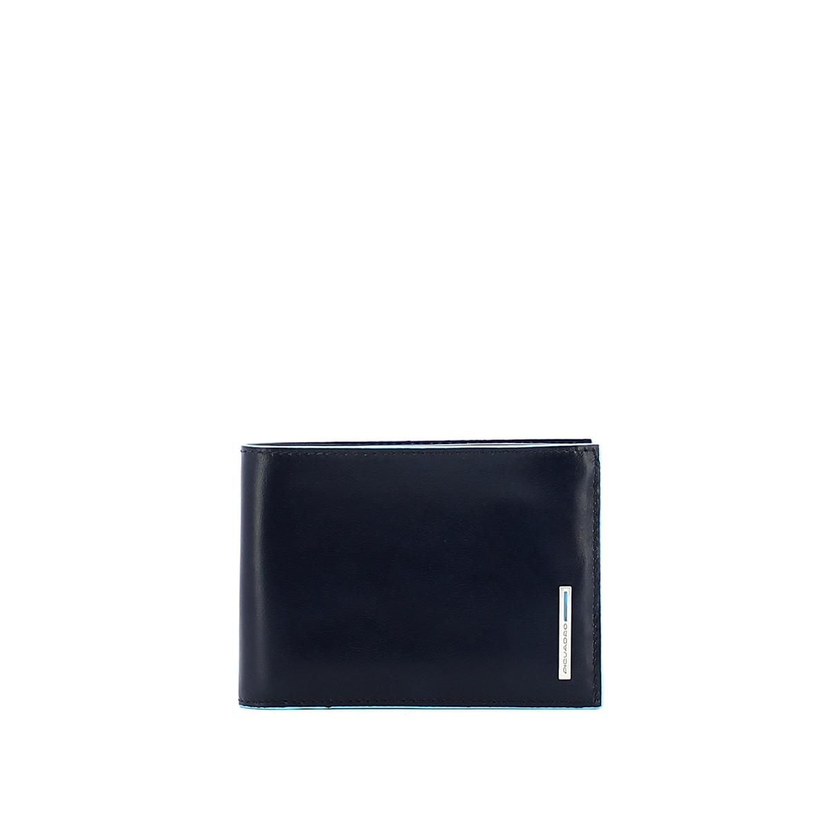 Men wallet with coin pouch Blue Square