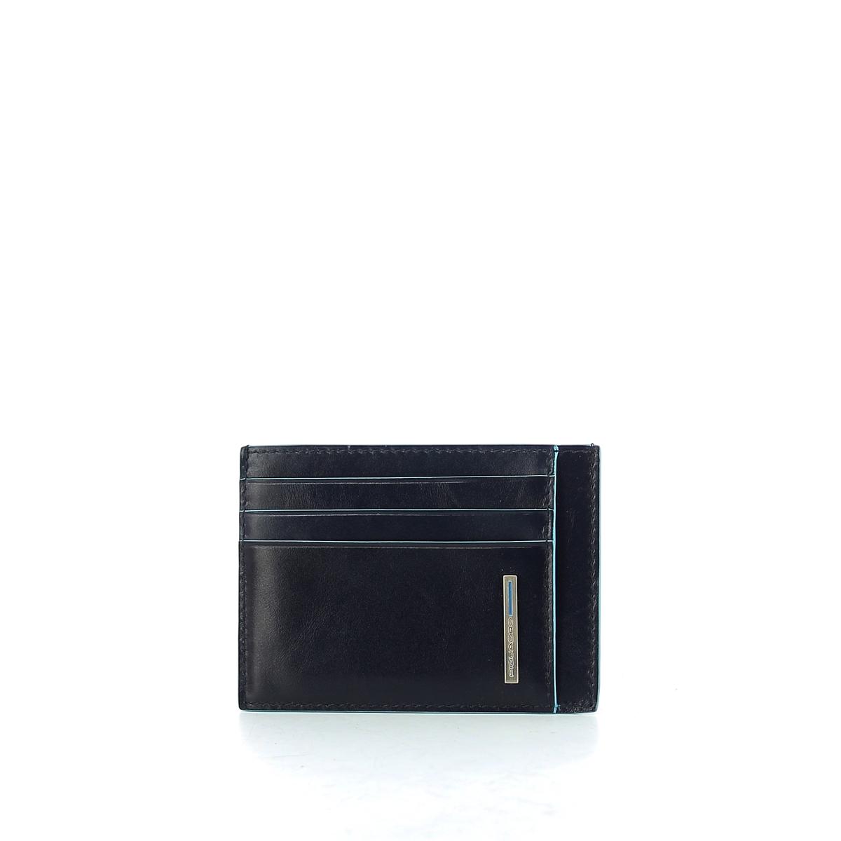 Zipped credit card holder Blue Square-BLU/2-UN
