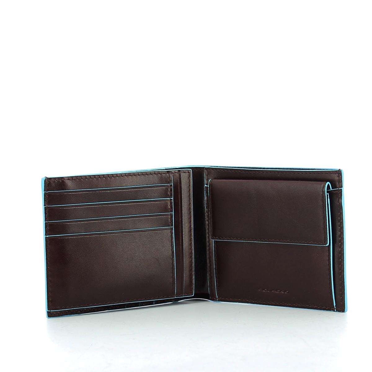 Wallet with coin pouch Blue Square-MOGANO-UN