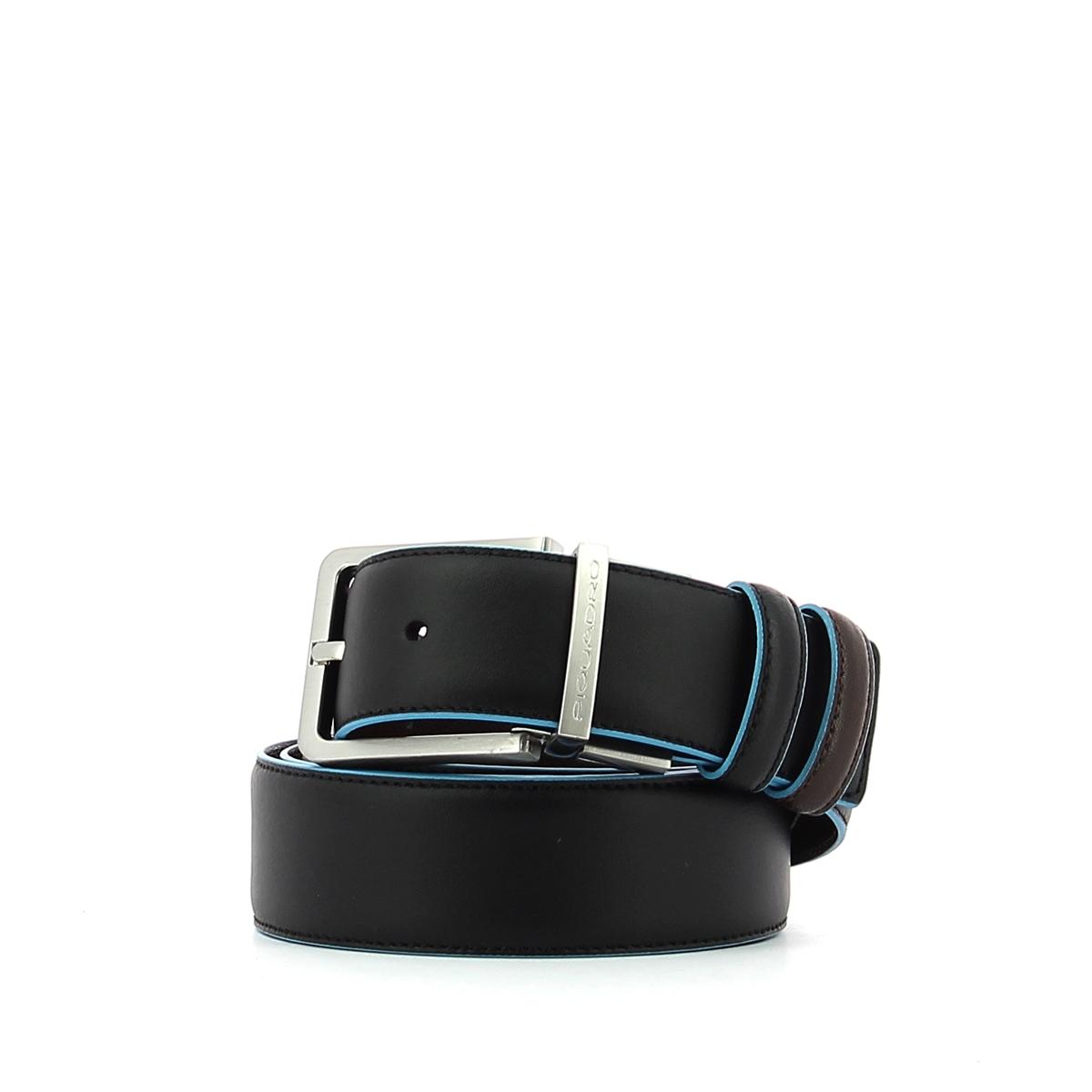 Double Face Belt Blue Square-NERO/MOGANO-UN