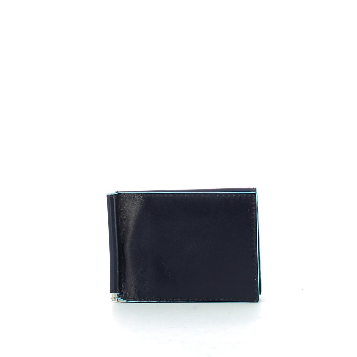Men wallet w. money clip Blue Square-BLU2-UN