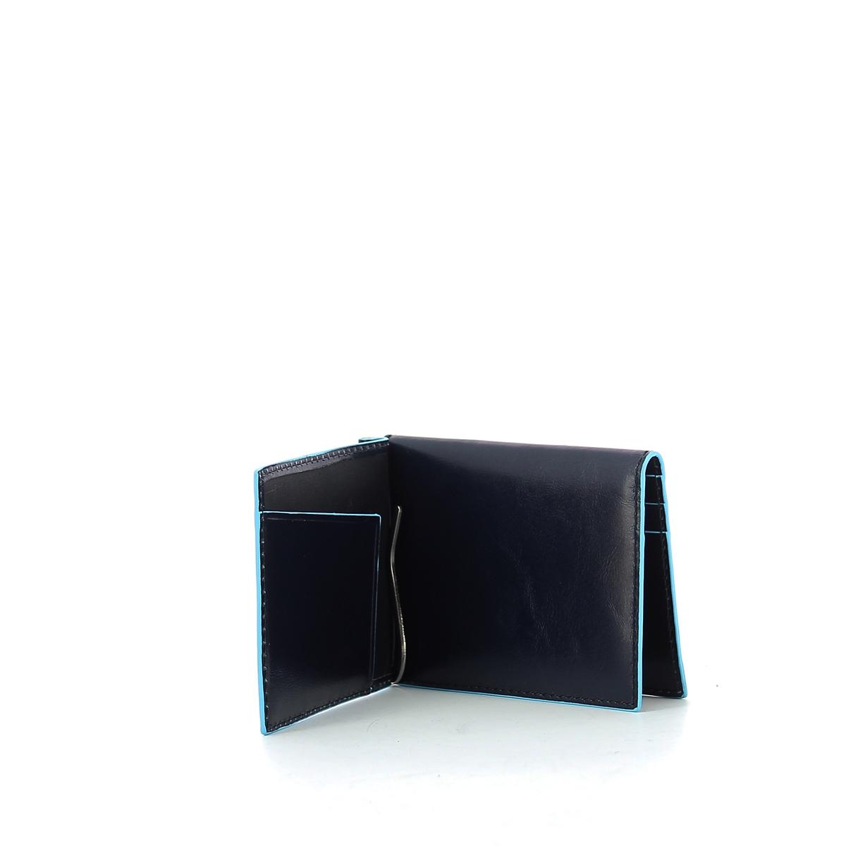 Men wallet w. money clip Blue Square-BLU2-UN