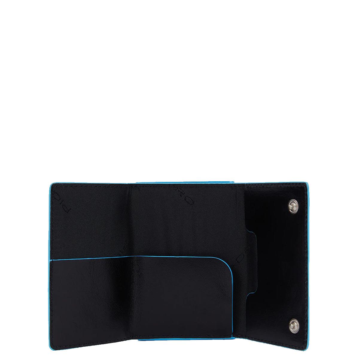 Piquadro Porta carte di credito con Sliding System con portamonete e banconote RFID Blue Square - 3