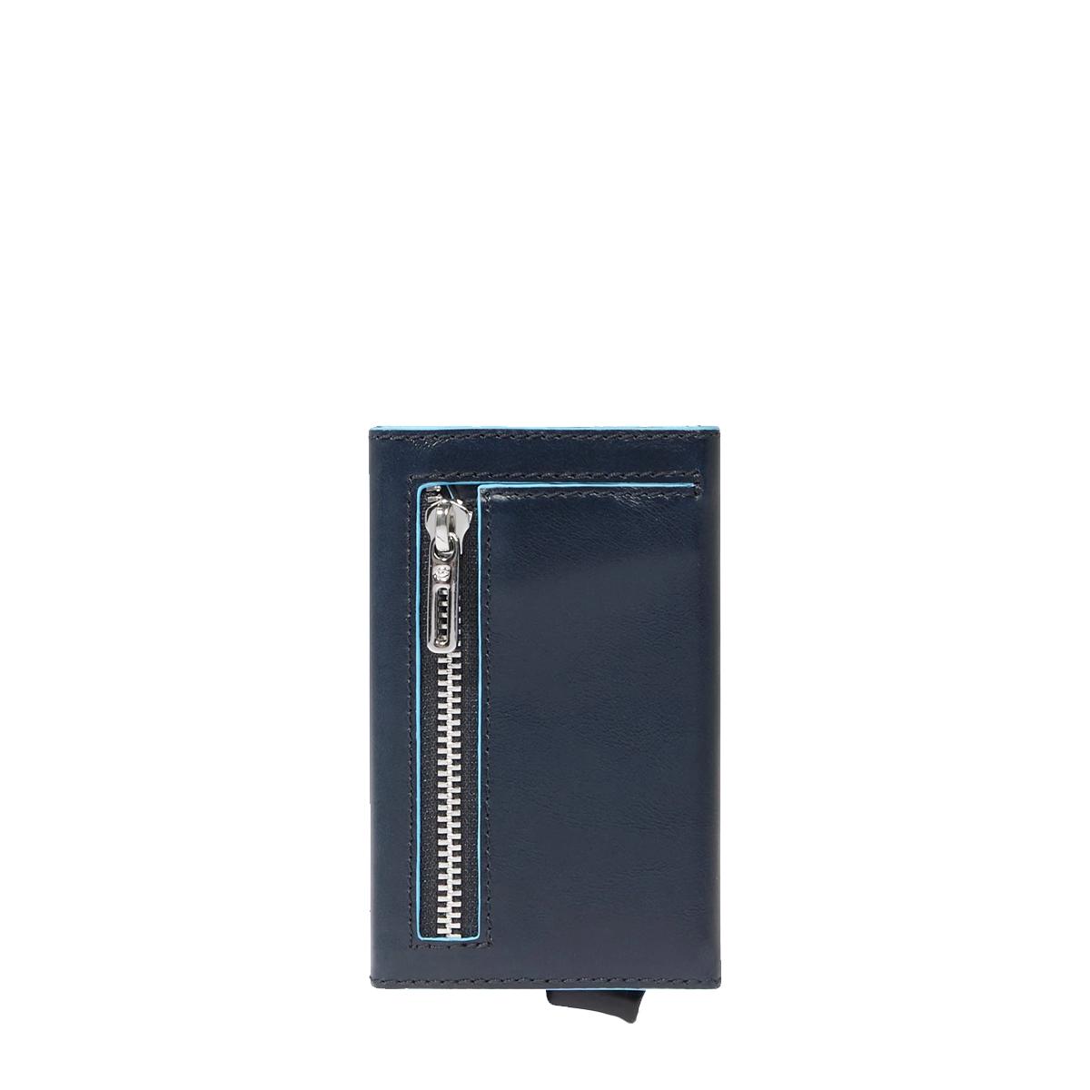 Piquadro Porta Carte Sliding System Blue Square Blu2 - 2
