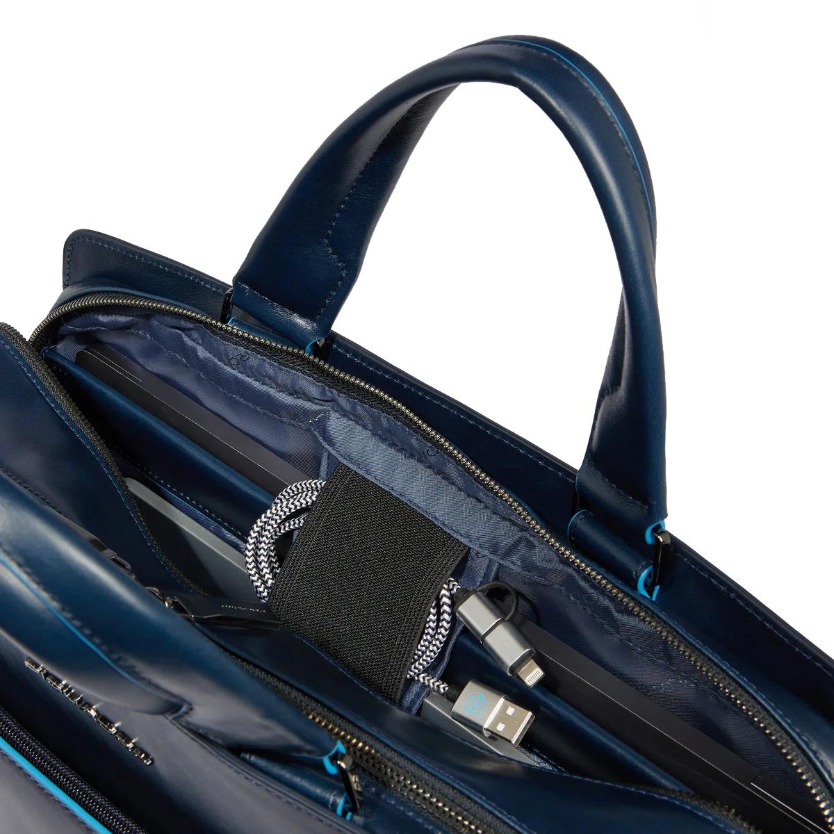 Piquadro Cartella Porta PC Blue Square 15.6" Mogano - 4