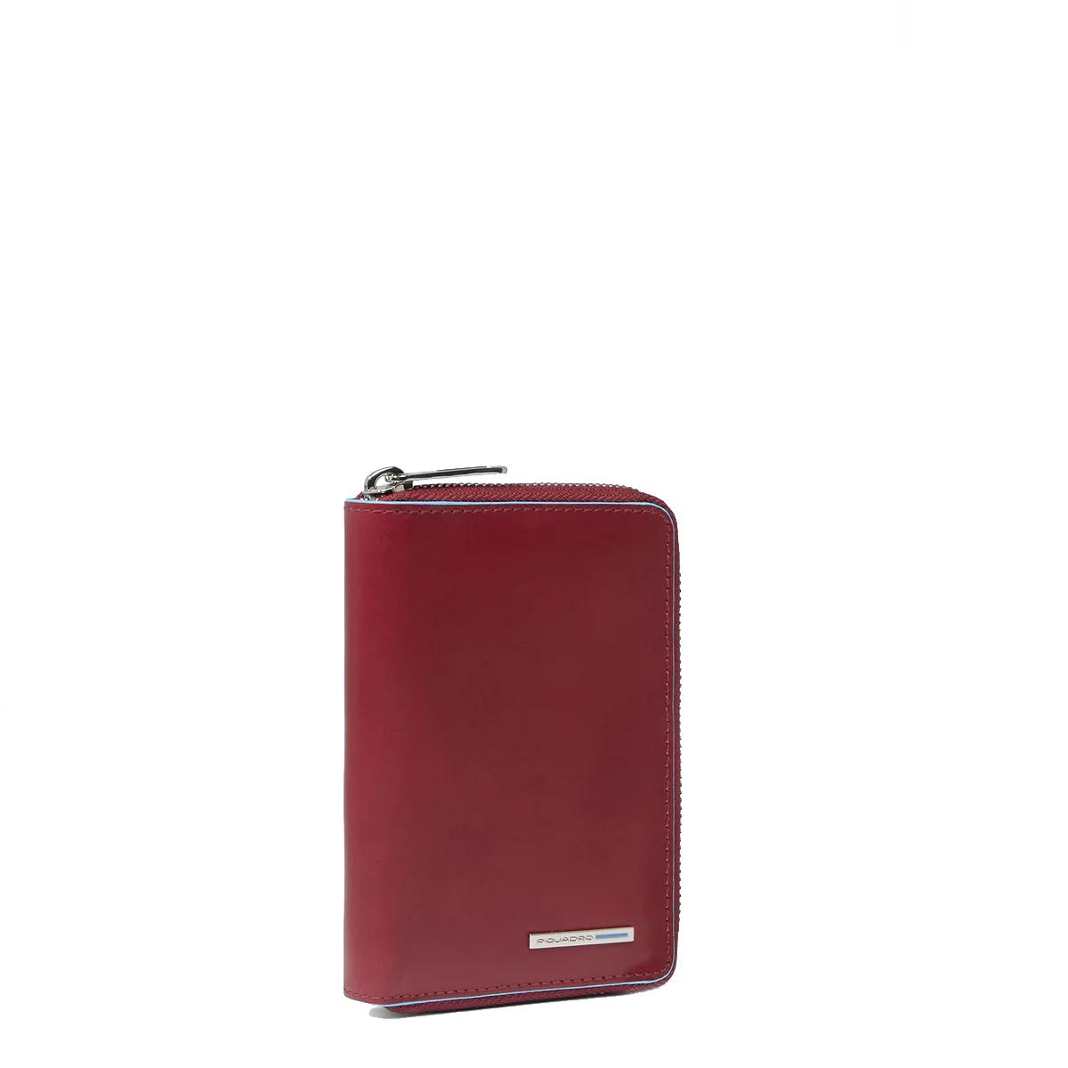 Piquadro Portafoglio Piccolo Blue Square Zip Around Rosso - 2