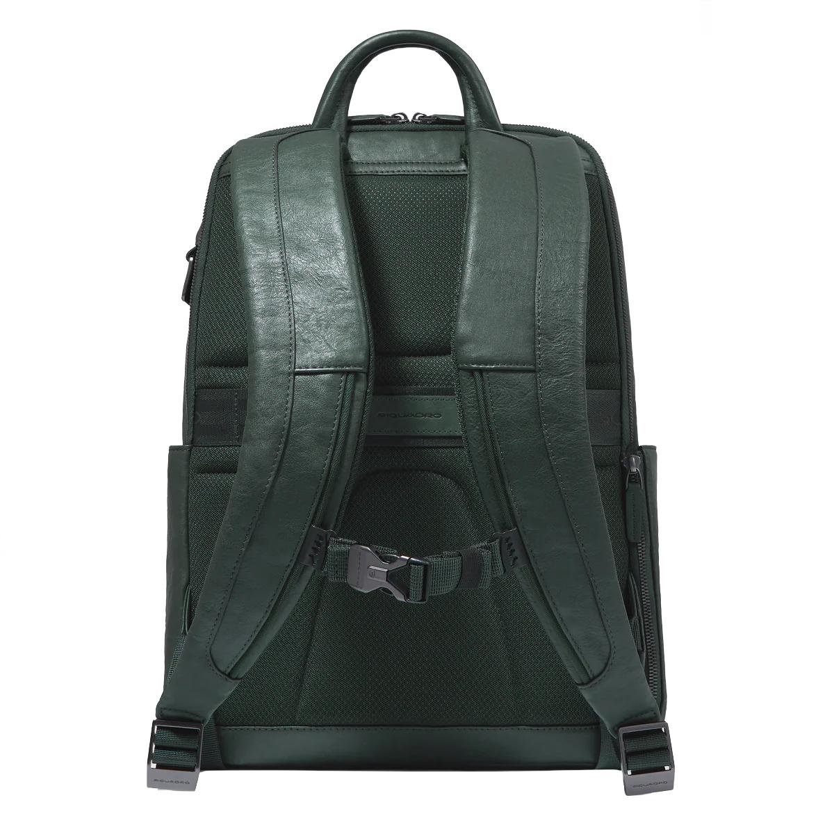 Piquadro Zaino Porta PC Black Square 14" Verde Verde - 3