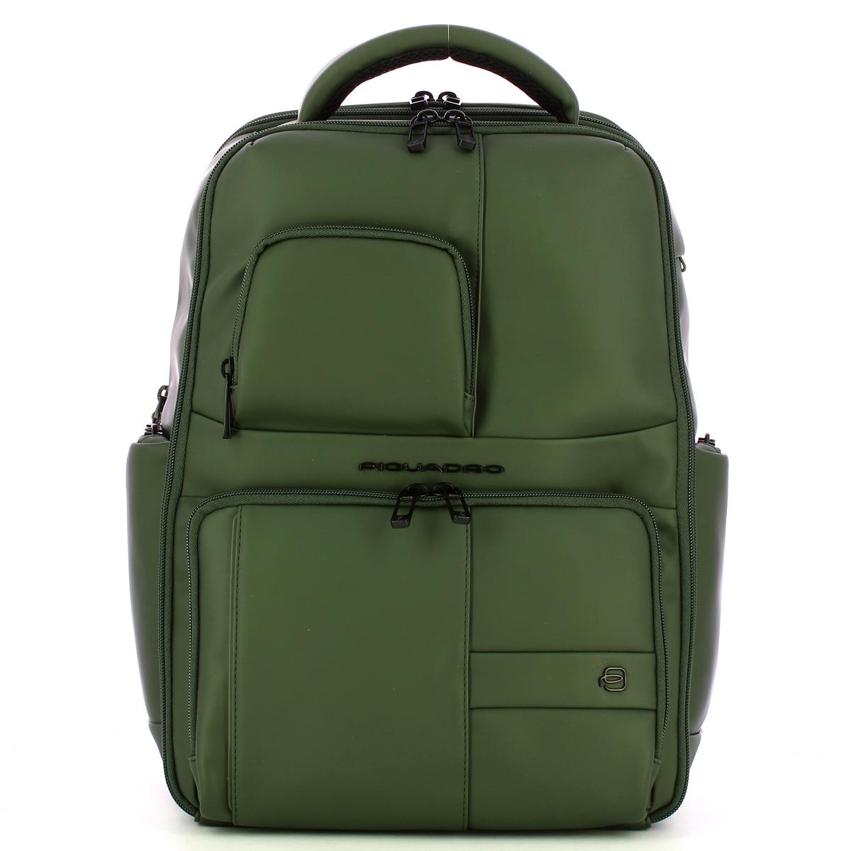 Piquadro Zaino Gommato Porta PC 15.6" Verde - 1