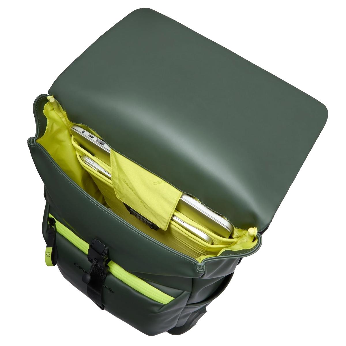 Piquadro Laptop Backpack 14" Corner 2.0 Verde - 4