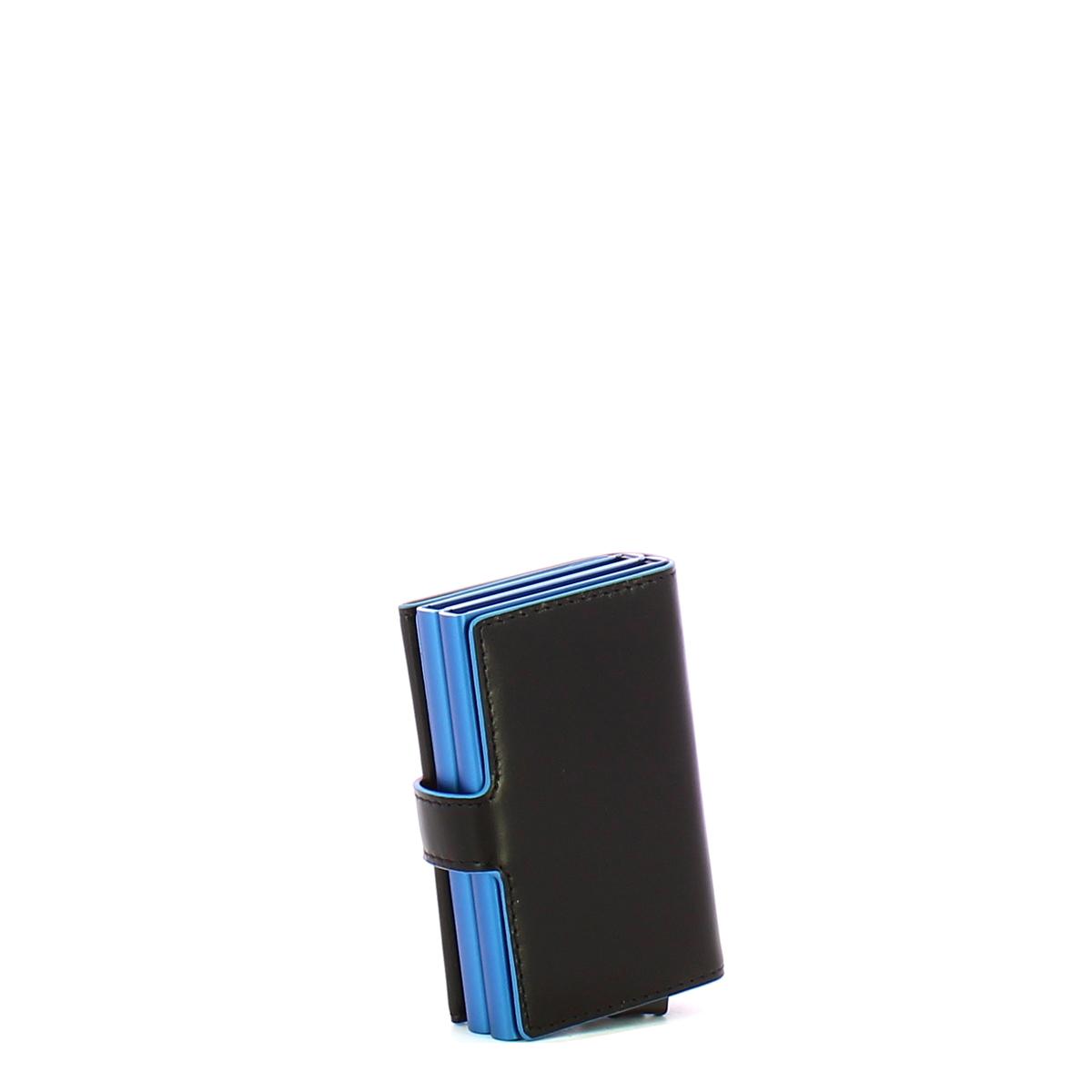 Piquadro Compact Wallet Blue Square doppio comparto Nero - 2