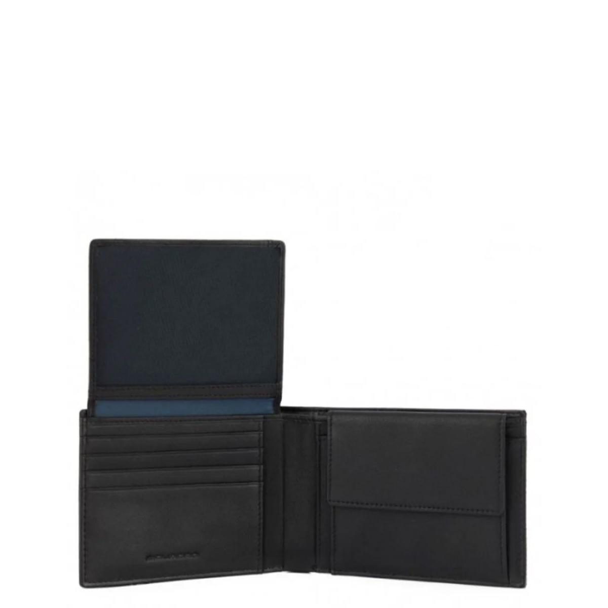 Piquadro Portafoglio con portamonete RFID Woody Nero - 3