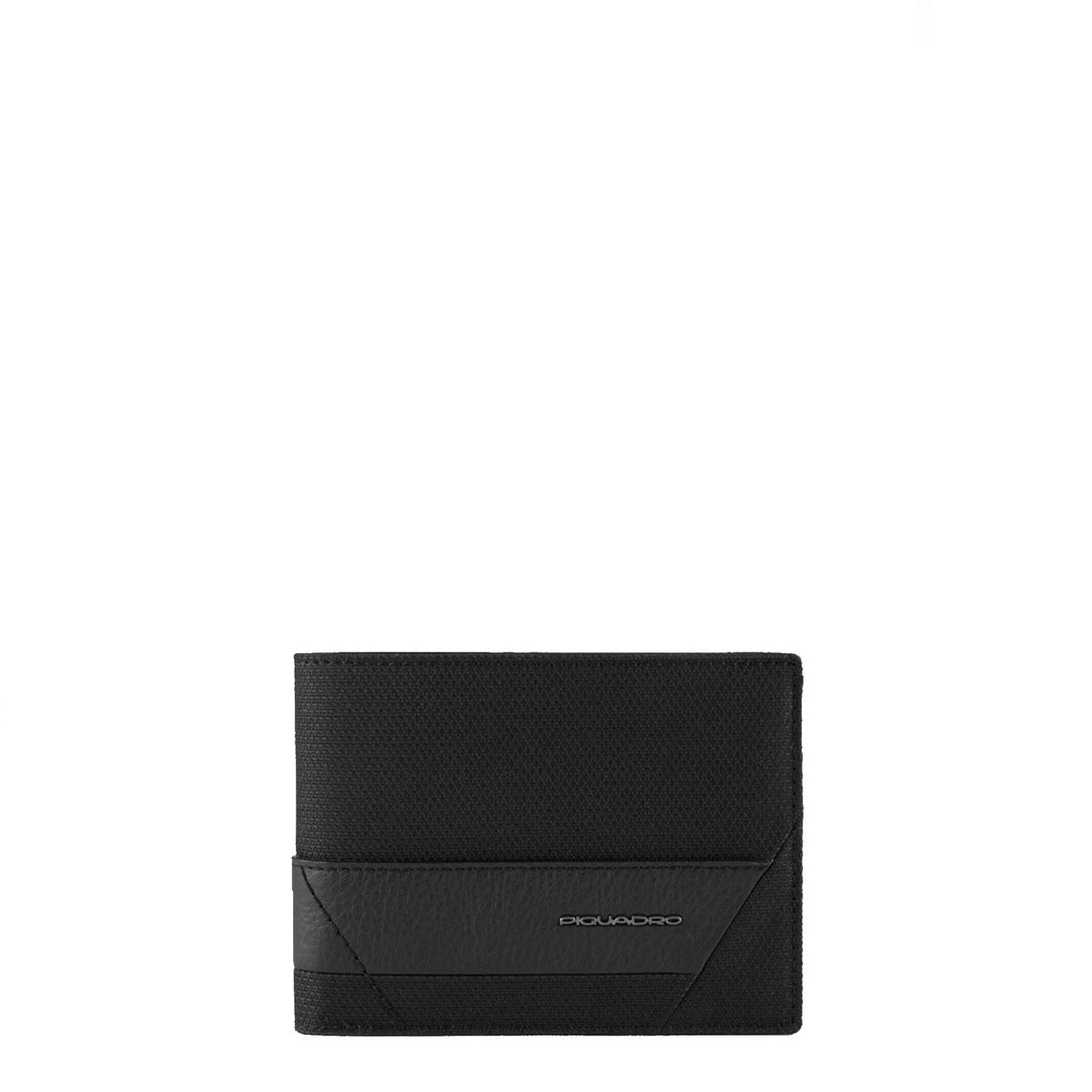 Piquadro Portafoglio in tessuto e pelle Nero - 1