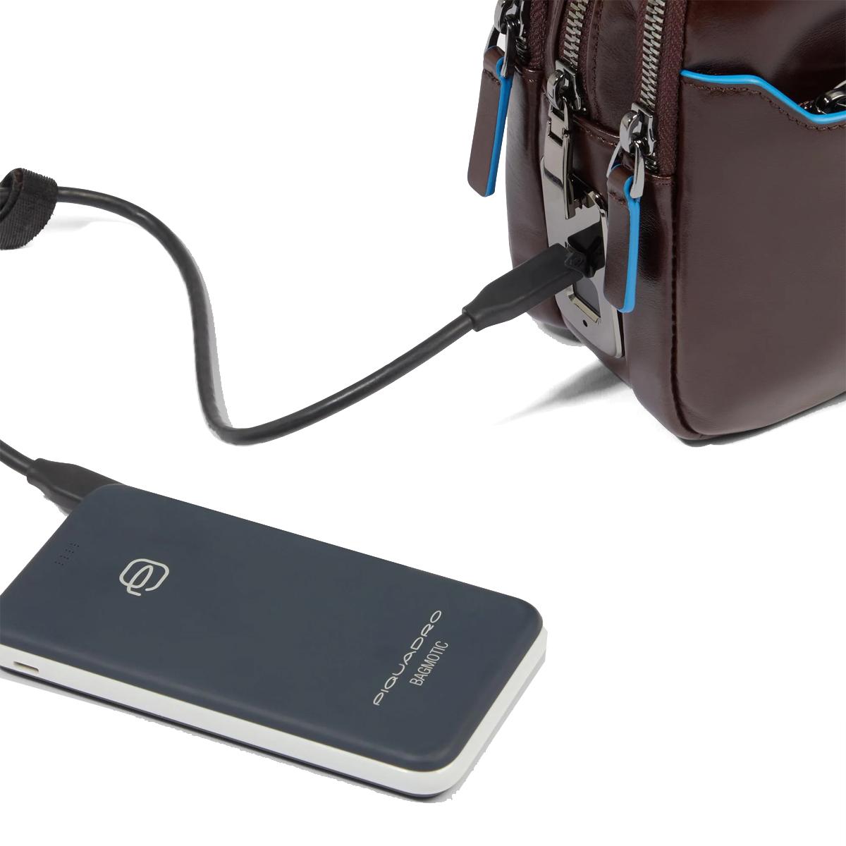 Piquadro Pochette con chiusura con impronta digitale Blue Square Mogano - 5