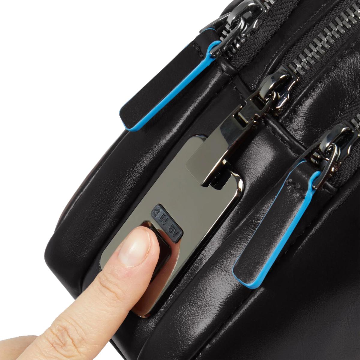 Piquadro Pochette con chiusura con impronta digitale Blue Square Nero - 6