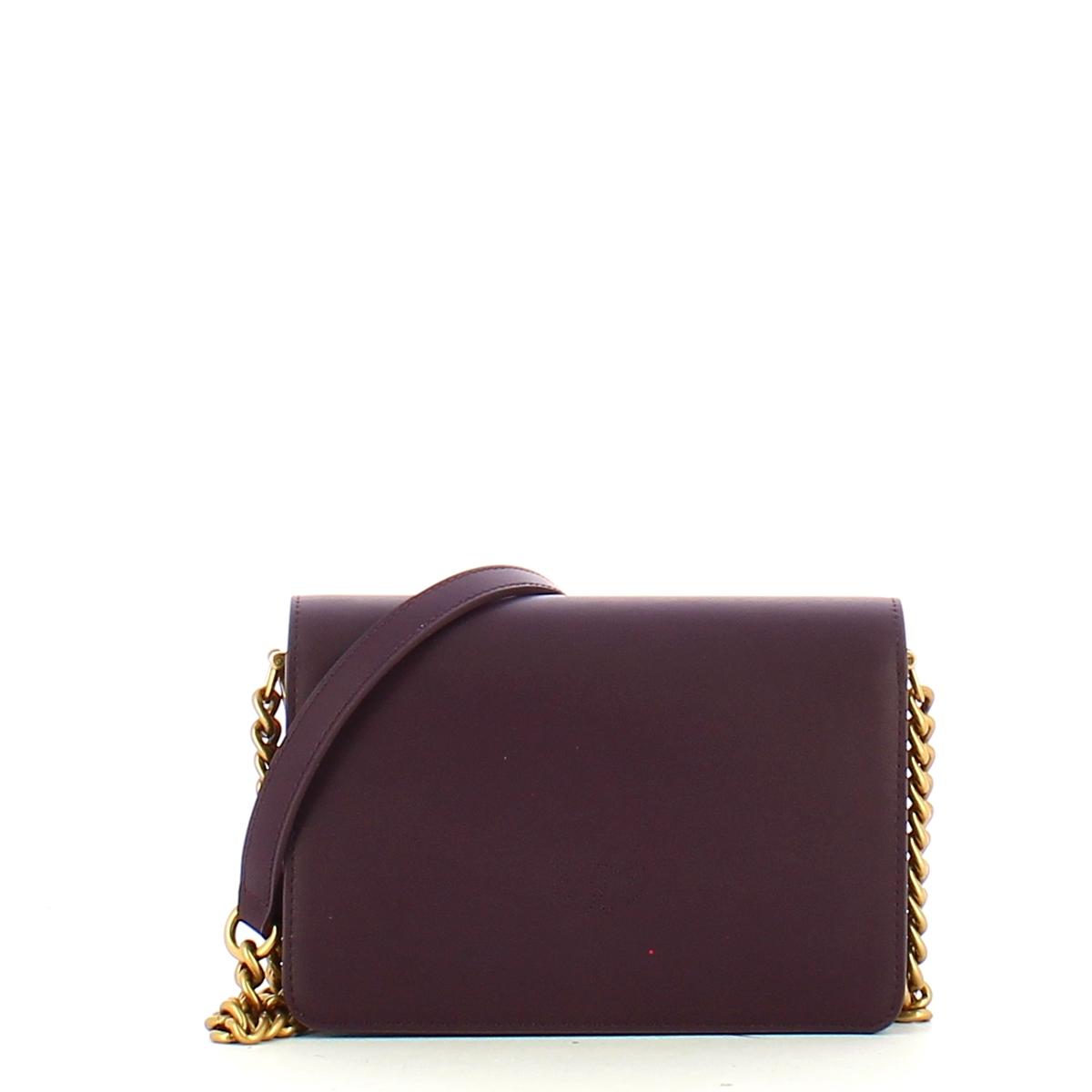 Pinko Mini Borsa a tracolla Love Bag Click Simply Melanzana Antique Gold - 3