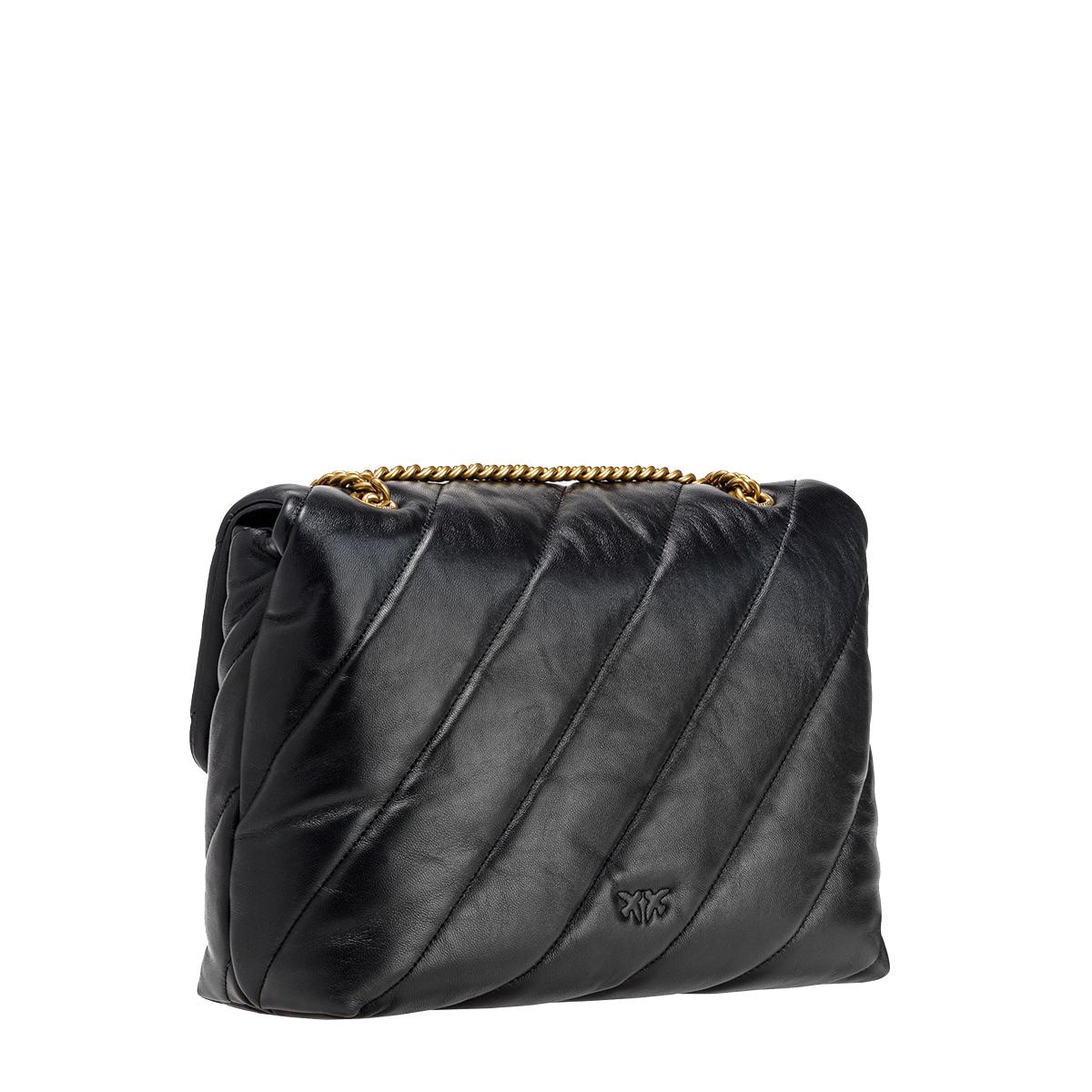 Pinko Borsa a tracolla Big Love Puff Maxi Quilt Nero Antique Gold - 2