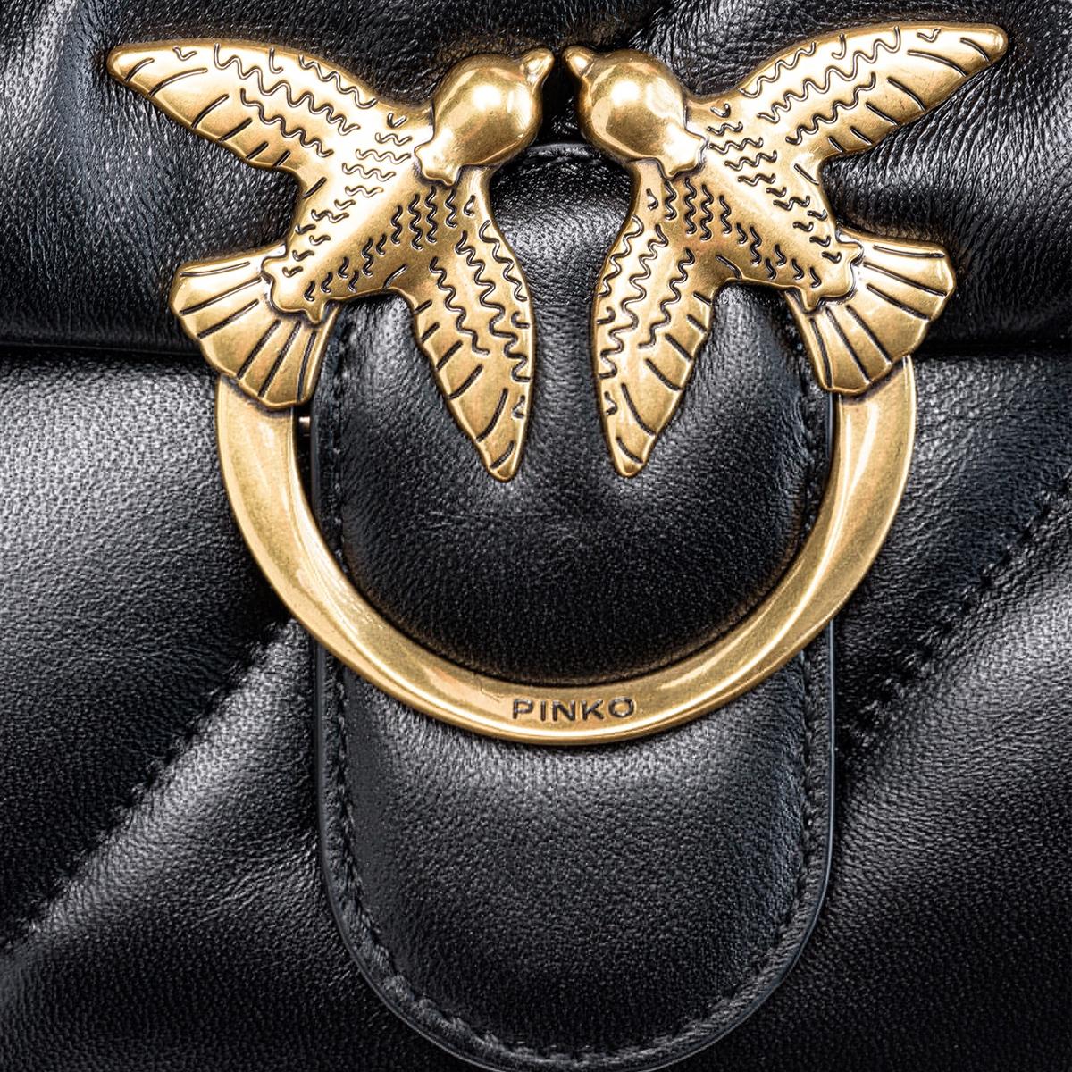 Pinko Borsa a tracolla Big Love Puff Maxi Quilt Nero Antique Gold - 3