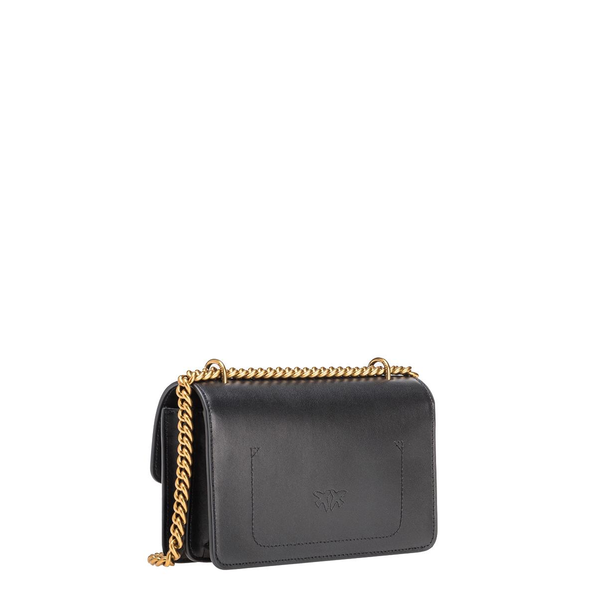 Pinko Mini Borsa a tracolla Love One Simply Nero Antique Gold - 3