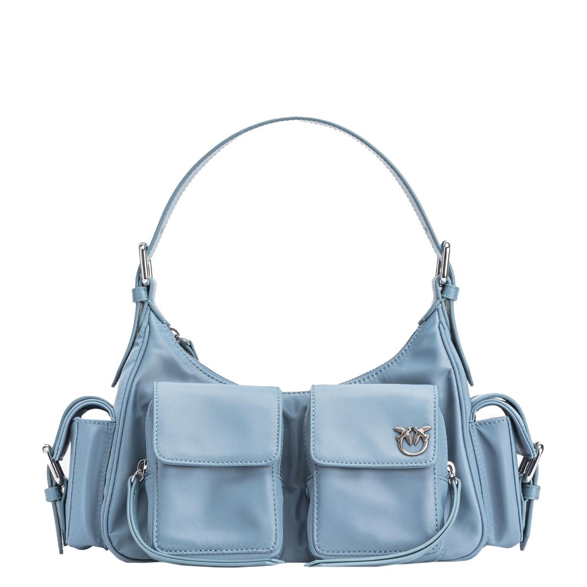 Pinko Borsa a spalla Cargo Cool Blue Shiny Nickel - 1