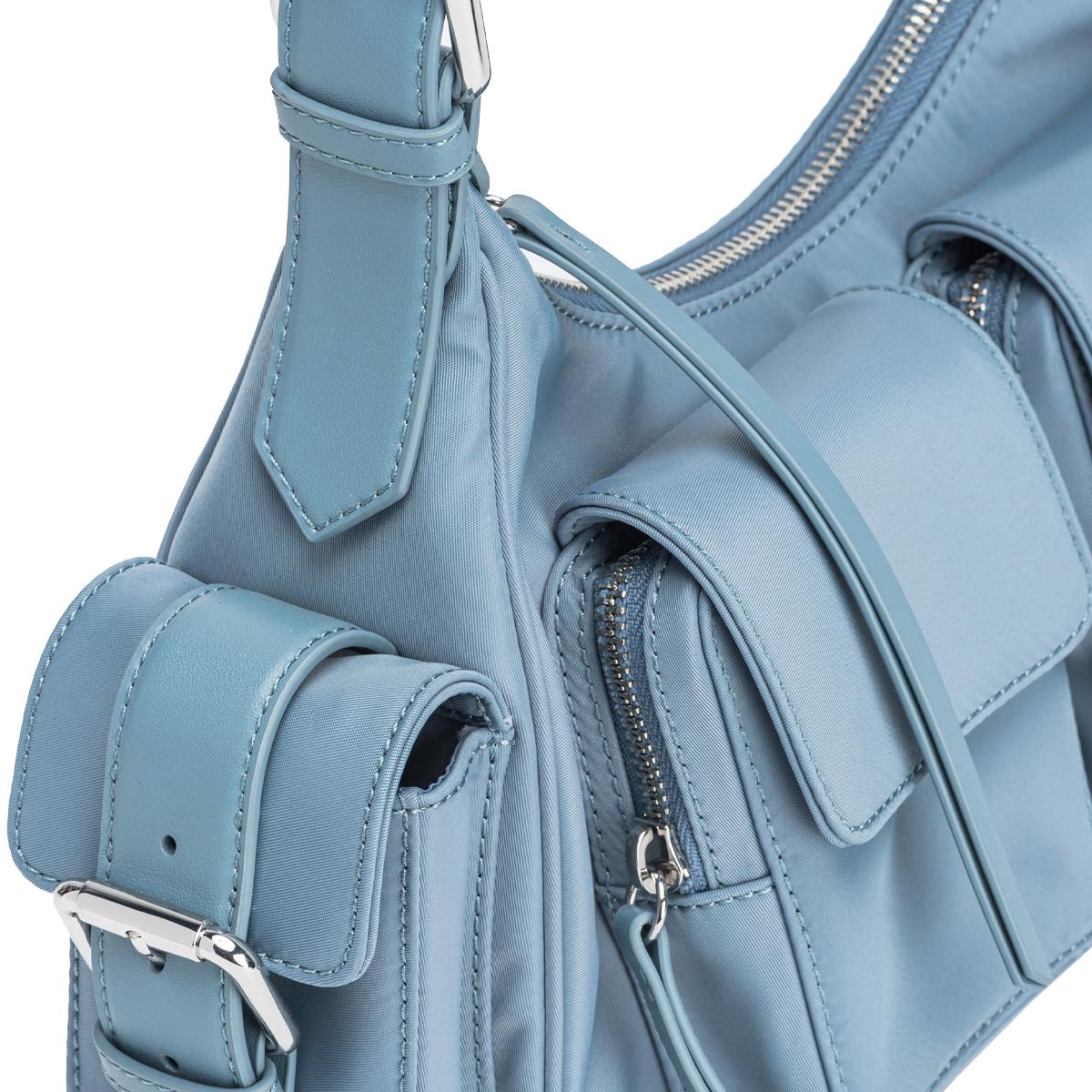 Pinko Borsa a spalla Cargo Cool Blue Shiny Nickel - 5