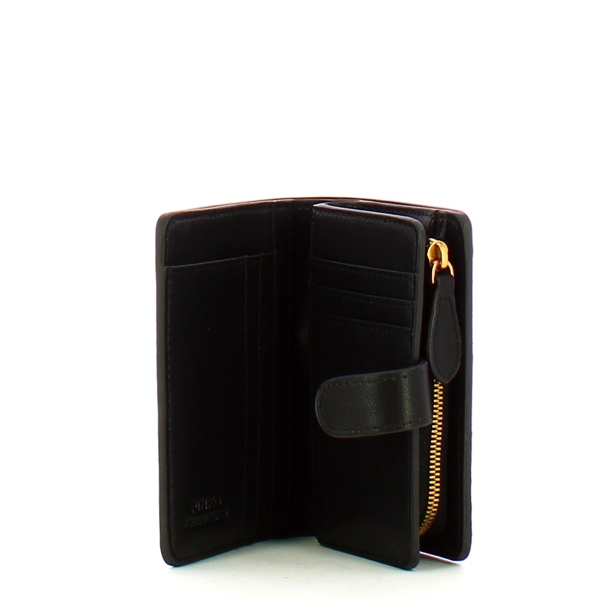 Pinko Portafoglio Multi Pockets Nero Antique Gold - 3