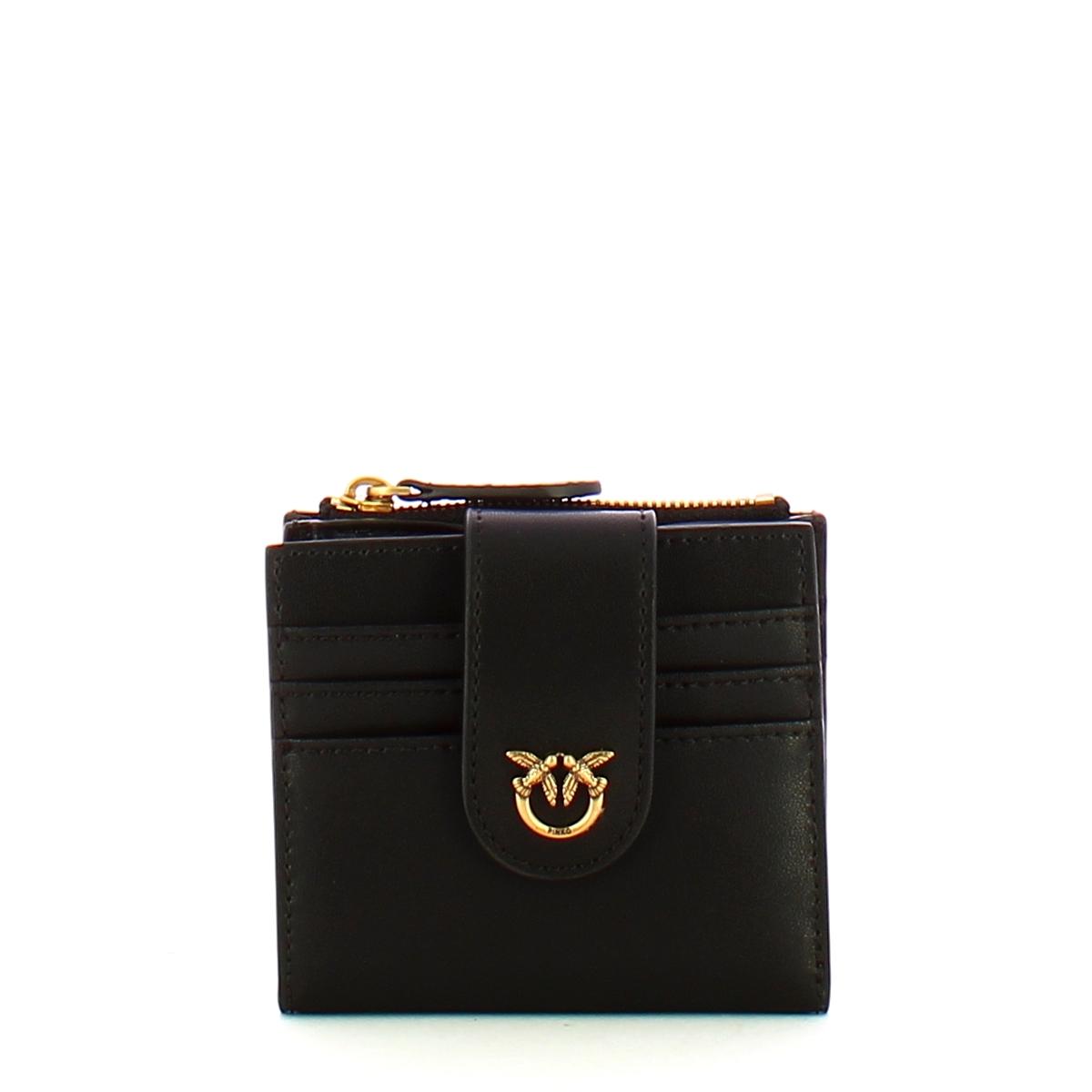 Pinko Portafoglio Piccolo Multi Purpose Nero Antique Gold - 1
