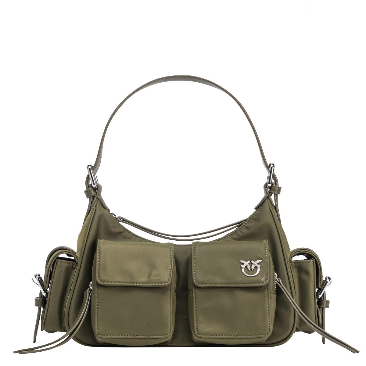 Pinko Borsa a spalla Cargo Piantagione Shiny Nickel - 1