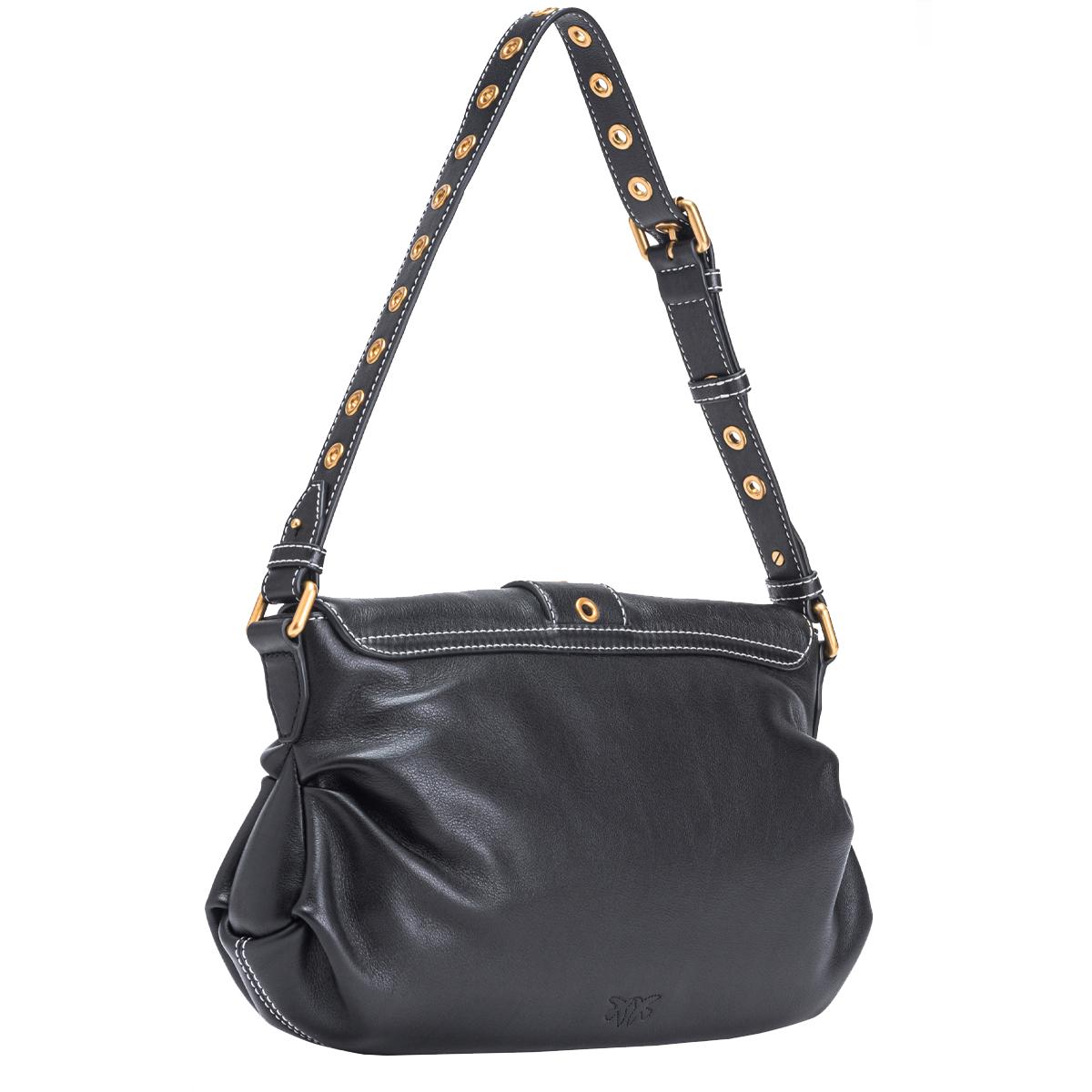 Pinko Borsa a spalla Jolene Classic Nero Antique Gold - 2