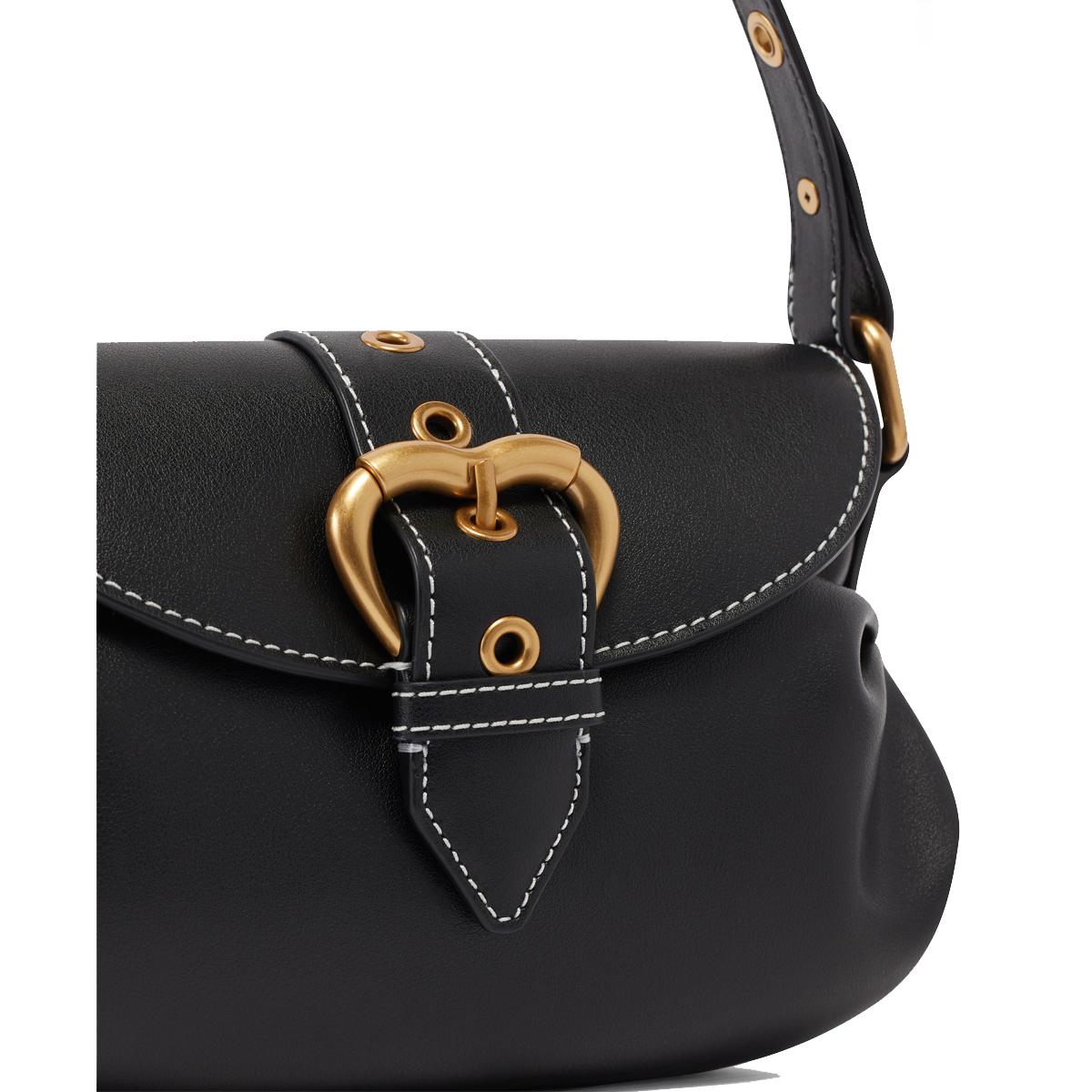 Pinko Borsa a spalla Jolene Mini Nero Antique Gold - 3