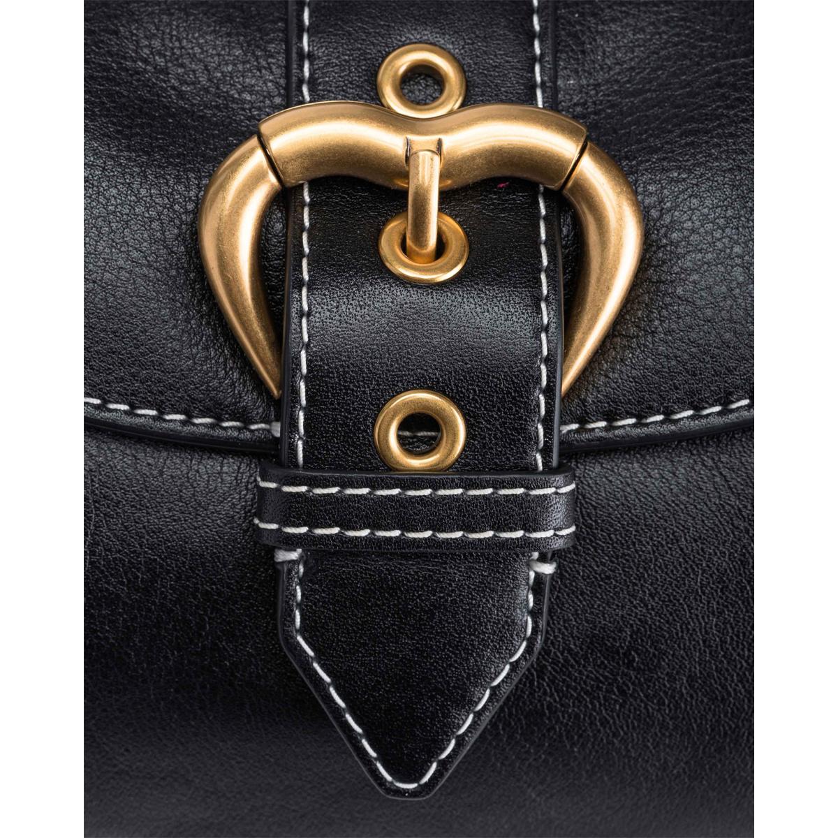 Pinko Borsa a spalla Jolene Mini Nero Antique Gold - 5