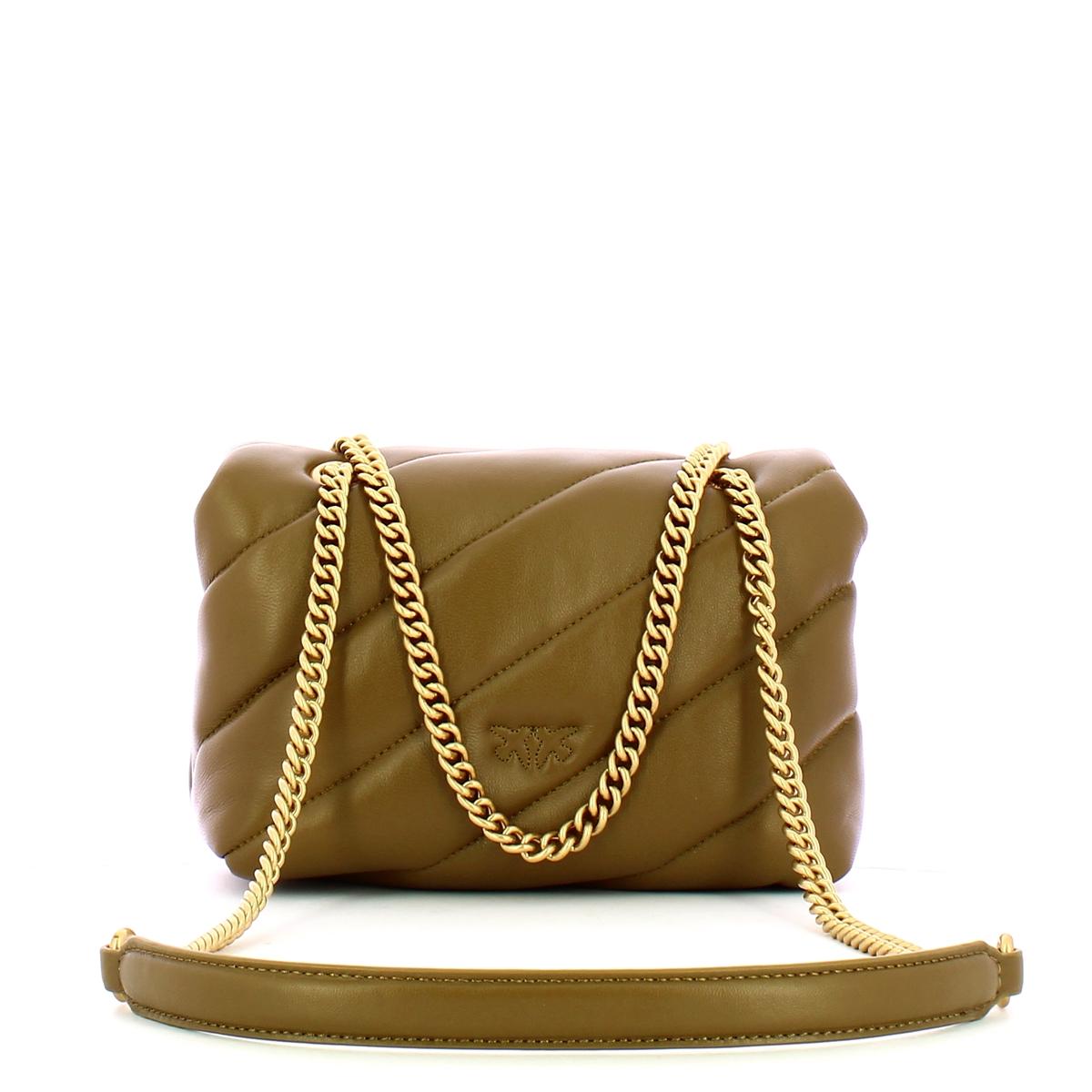 Pinko Mini Borsa a tracolla Love Puff Maxi Quilt Piantagione Amaro Antique Gold - 3