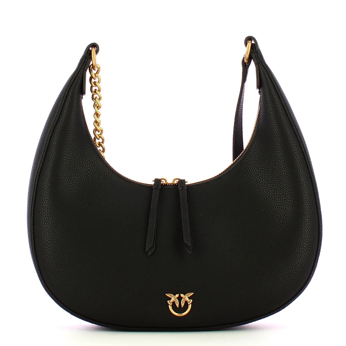 Pinko Sottospalla Brioche Hobo Classic Nero Antique Gold - 1