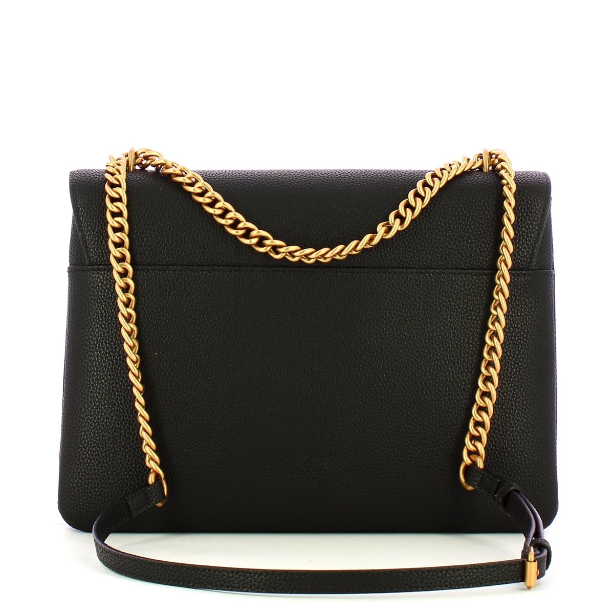 Pinko Tracolla Love One Soft Big Nero Antique Gold - 3